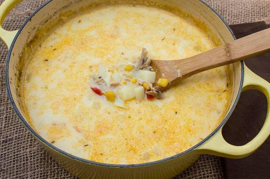 Smoked chicken and corn chowder